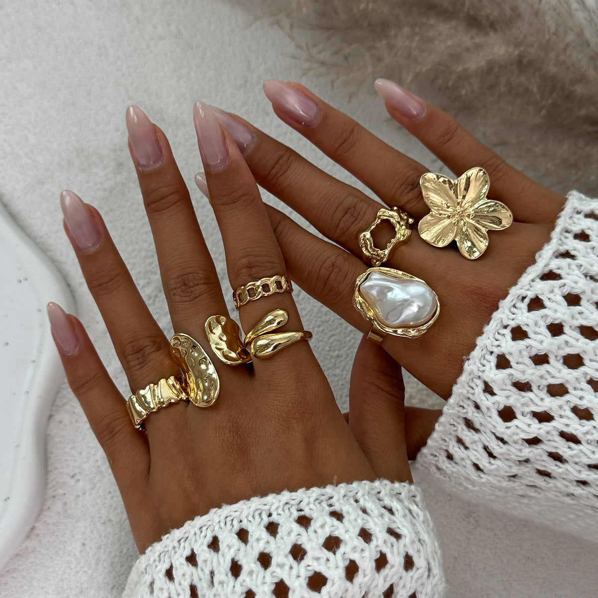 Set Anillo Aura Pearl